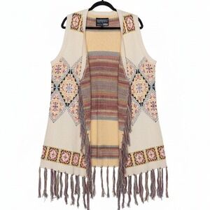 Bohemian Cream Fringe Vest